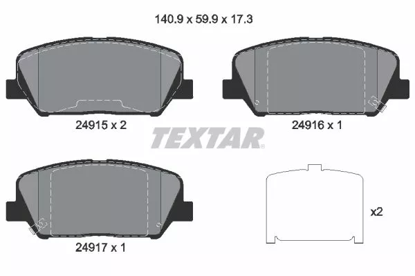 TEXTAR 2491501 Гальмівні колодки