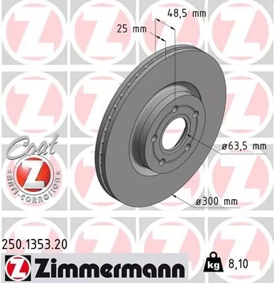 ZIMMERMANN 250.1353.20 Гальмівні диски