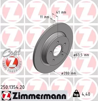 ZIMMERMANN 250.1354.20 Тормозные диски
