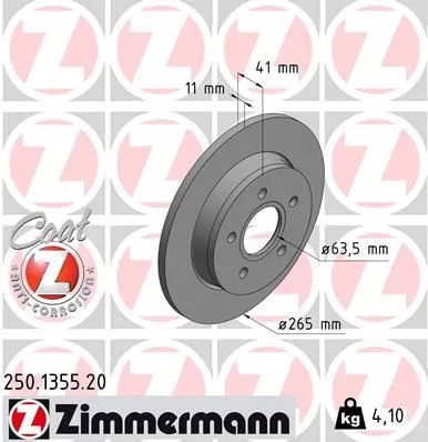 ZIMMERMANN 250.1355.20 Тормозные диски