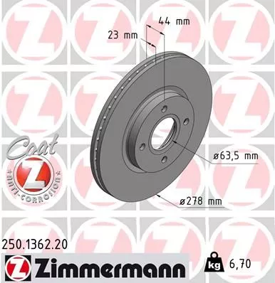 ZIMMERMANN 250136220 Тормозные диски