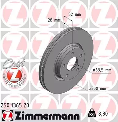ZIMMERMANN 250136520 Тормозные диски