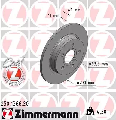 ZIMMERMANN 250.1366.20 Тормозные диски