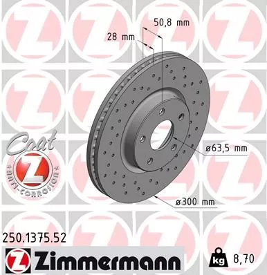 ZIMMERMANN 250.1375.52 Тормозные диски