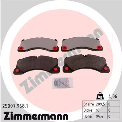 ZIMMERMANN 25007.968.1 Гальмівні колодки