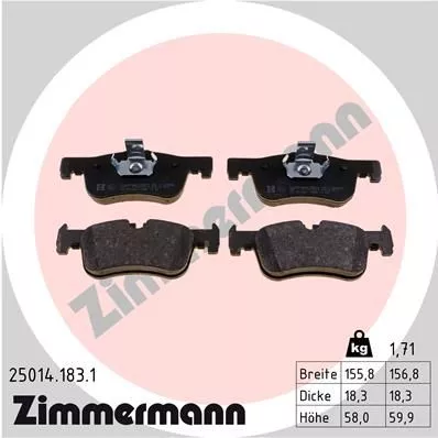 ZIMMERMANN 25014.183.1 Гальмівні колодки