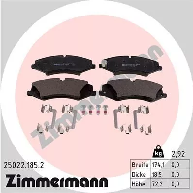 ZIMMERMANN 25022.185.2 Тормозные колодки