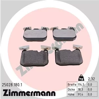 ZIMMERMANN 25028.180.1 Тормозные колодки