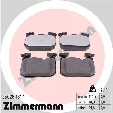 ZIMMERMANN 25028.181.1 Тормозные колодки