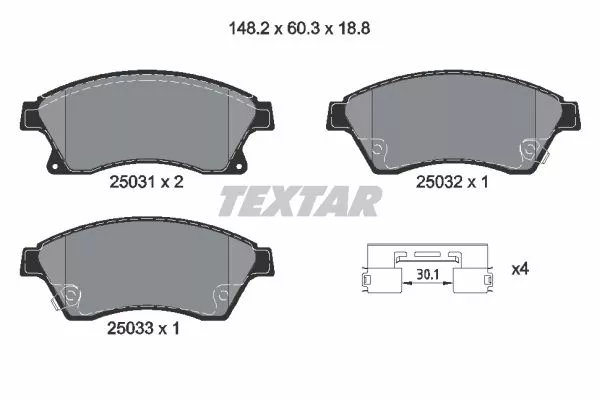 TEXTAR 2503101 Гальмівні колодки