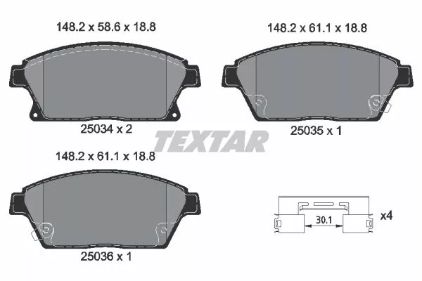 TEXTAR 2503401 Тормозные колодки