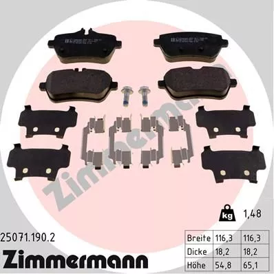 ZIMMERMANN 250711902 Тормозные колодки