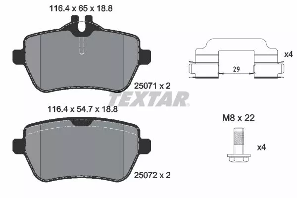 TEXTAR 2507103 Гальмівні колодки