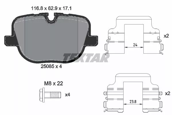 TEXTAR 2508501 Гальмівні колодки