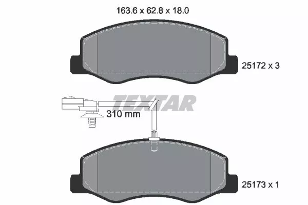 TEXTAR 2517201 Гальмівні колодки