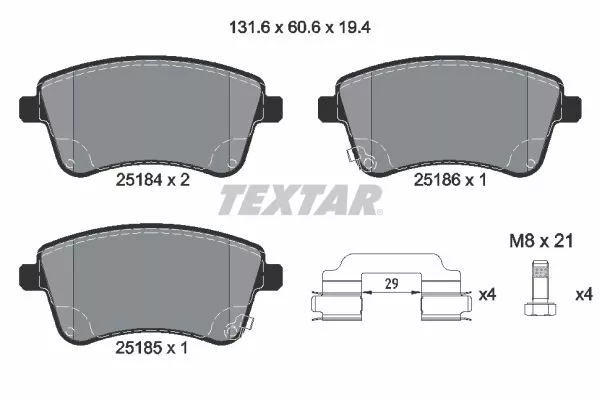 TEXTAR 2518401 Тормозные колодки