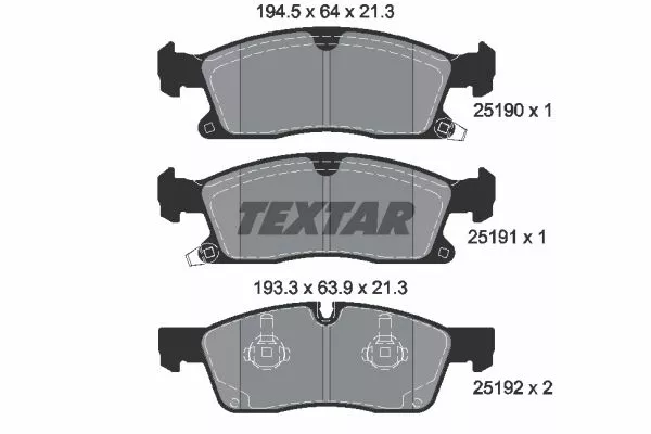TEXTAR 2519001 Гальмівні колодки