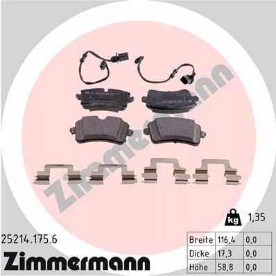 ZIMMERMANN 25214.175.6 Тормозные колодки