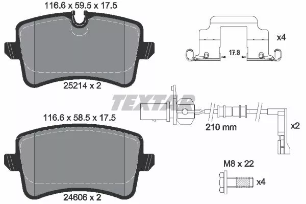 TEXTAR 2521402 Гальмівні колодки