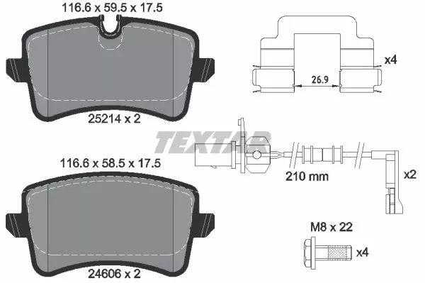 TEXTAR 2521403 Гальмівні колодки