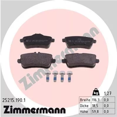 ZIMMERMANN 25215.190.1 Гальмівні колодки