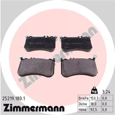 ZIMMERMANN 252191801 Гальмівні колодки