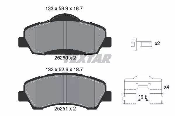 TEXTAR 2525001 Тормозные колодки