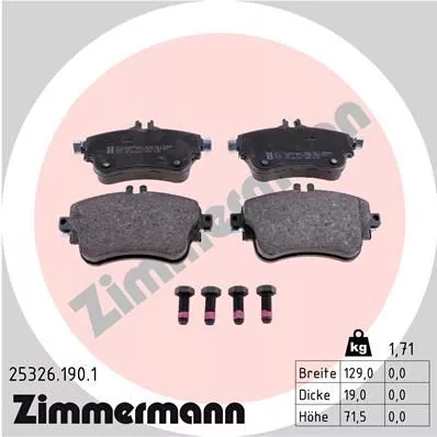 ZIMMERMANN 253261901 Гальмівні колодки