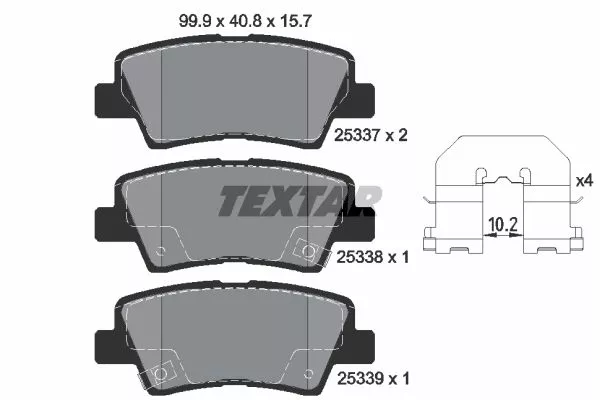 TEXTAR 2533701 Гальмівні колодки