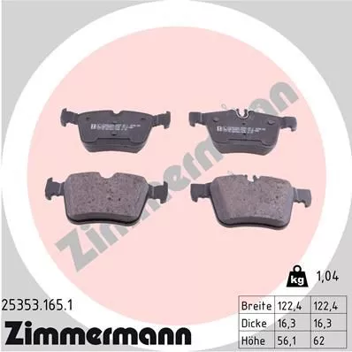 ZIMMERMANN 25353.165.1 Тормозные колодки