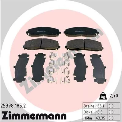 ZIMMERMANN 25378.185.2 Тормозные колодки