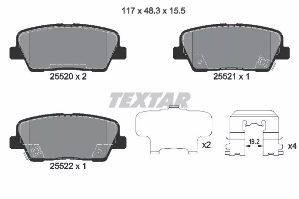 TEXTAR 2552001 Тормозные колодки