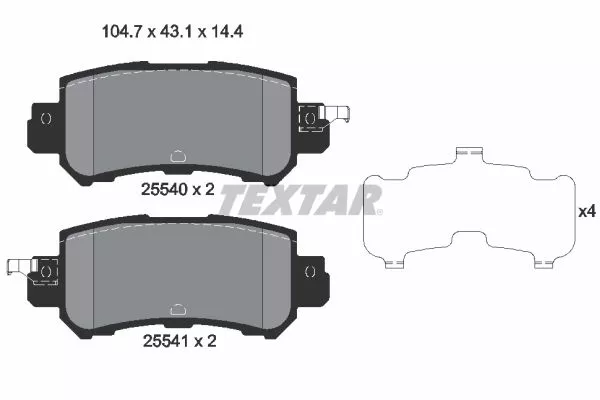 TEXTAR 2554001 Гальмівні колодки