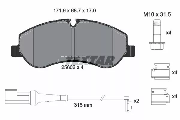 TEXTAR 2560201 Гальмівні колодки