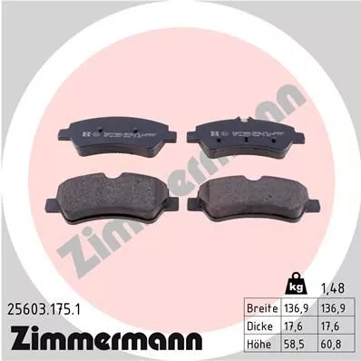 ZIMMERMANN 25603.175.1 Тормозные колодки