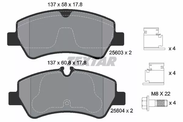 TEXTAR 2560301 Тормозные колодки