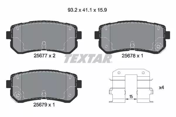 TEXTAR 2567701 Гальмівні колодки