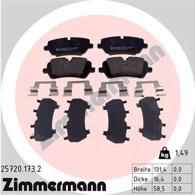ZIMMERMANN 25720.173.2 Тормозные колодки