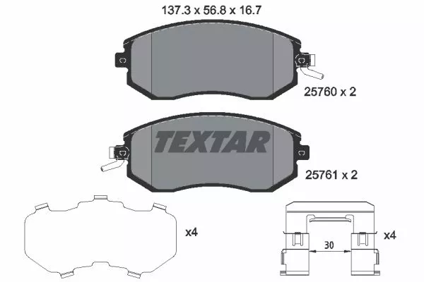 TEXTAR 2576001 Гальмівні колодки