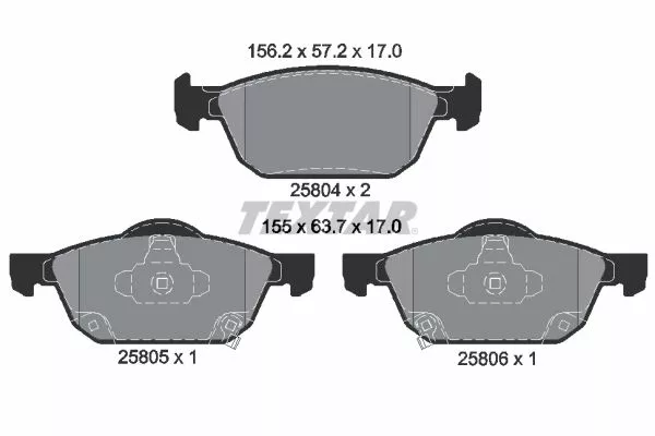 TEXTAR 2580401 Гальмівні колодки