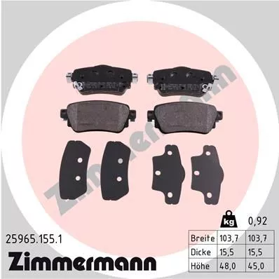 ZIMMERMANN 25965.155.1 Тормозные колодки