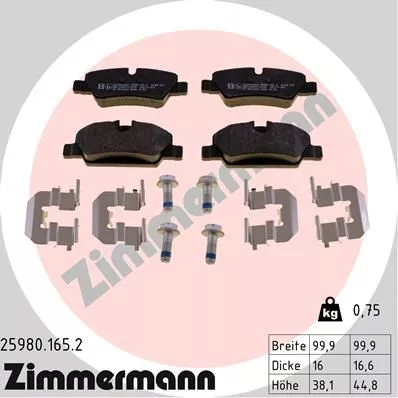 ZIMMERMANN 259801652 Гальмівні колодки