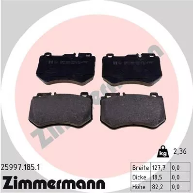 ZIMMERMANN 25997.185.1 Тормозные колодки