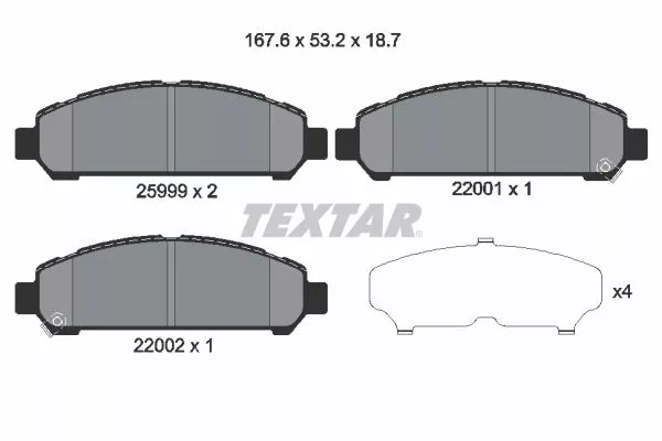 TEXTAR 2599901 Гальмівні колодки