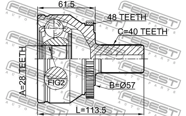 Febest 2710-XC90A48 ШРУС