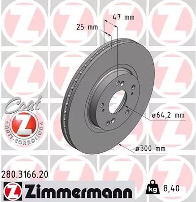 ZIMMERMANN 280.3166.20 Тормозные диски