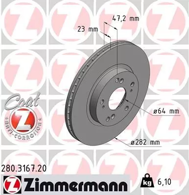 ZIMMERMANN 280316720 Тормозные диски