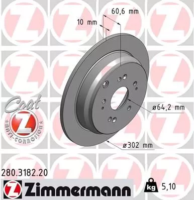 ZIMMERMANN 280.3182.20 Тормозные диски
