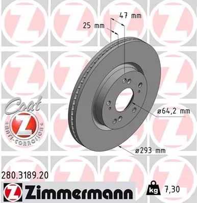 ZIMMERMANN 280318920 Тормозные диски