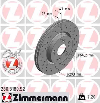ZIMMERMANN 280.3189.52 Тормозные диски
